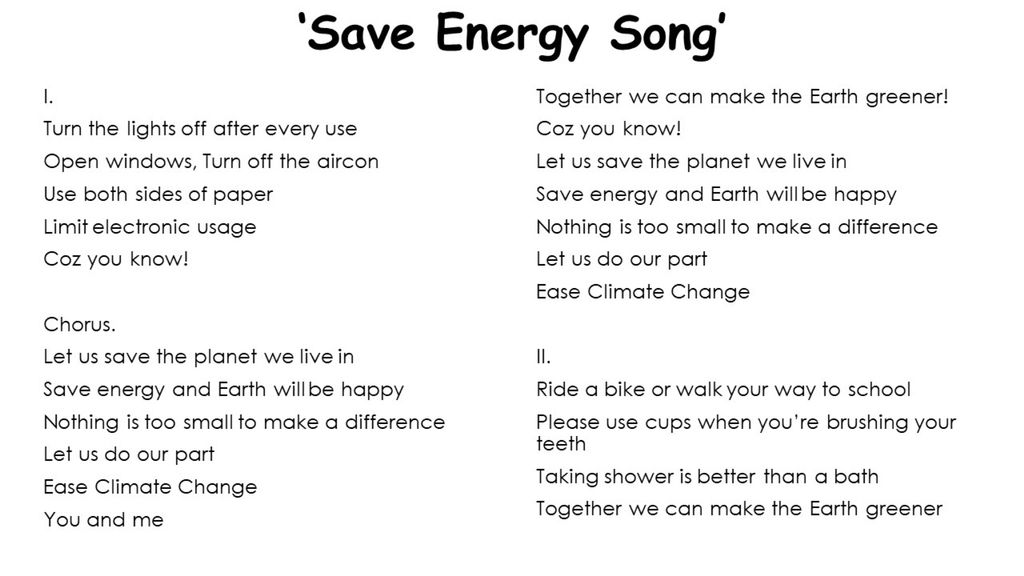 SSDB Finale: "Save Energy, Save Earth" Mini Performance