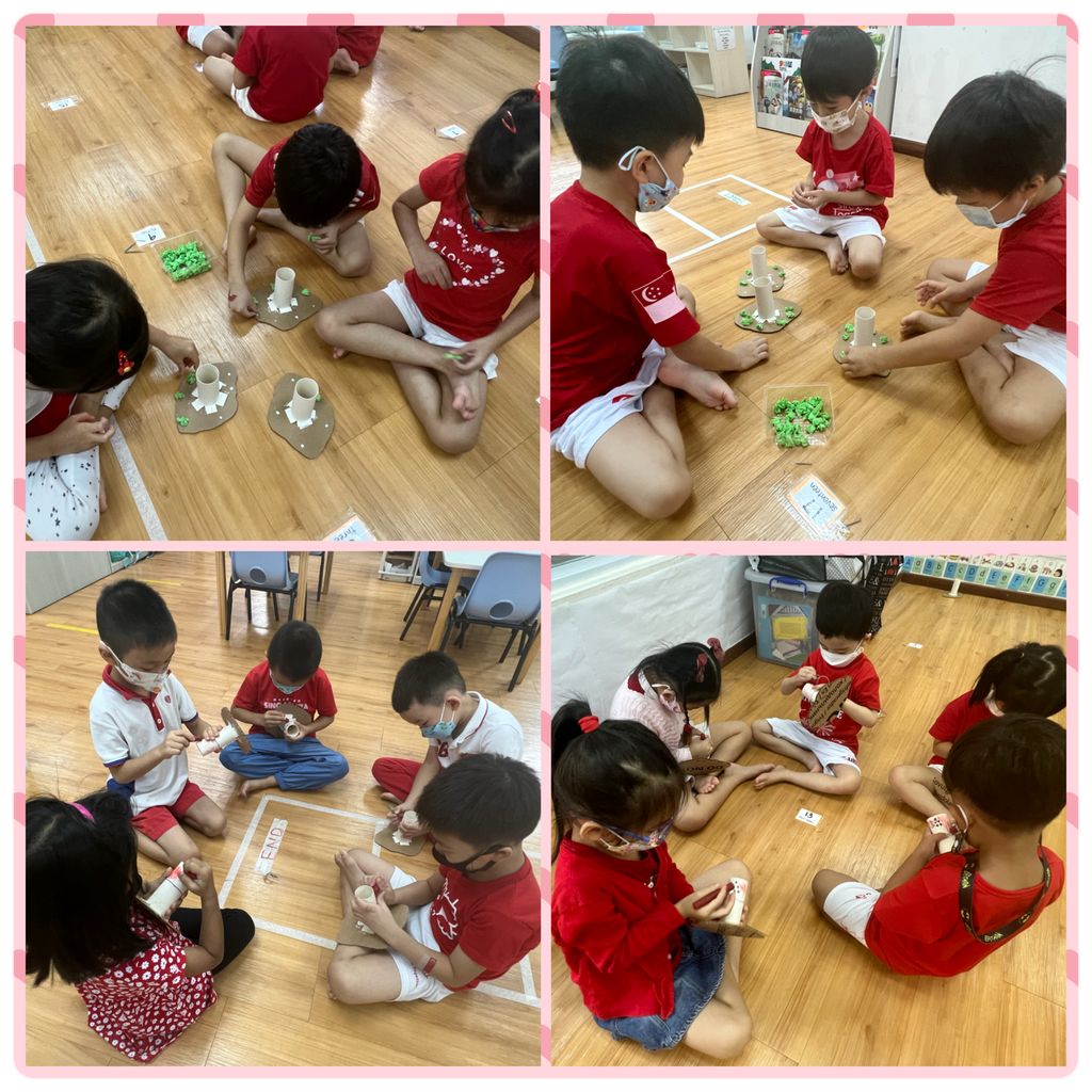 Making pencil holders ✏️ as part of the National Day Celebration 🇸🇬