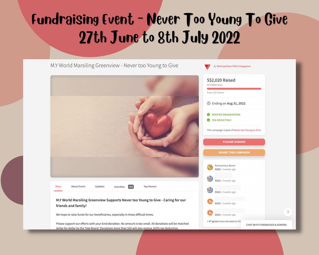 SSDB 2022 - Fundraising Event – Never Too Young To Give
