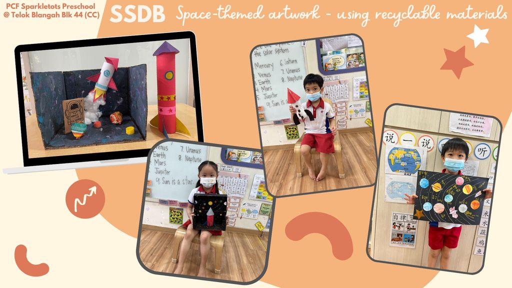 SSDB - Space-themed artwork using recyclables (Home-Link Activity)