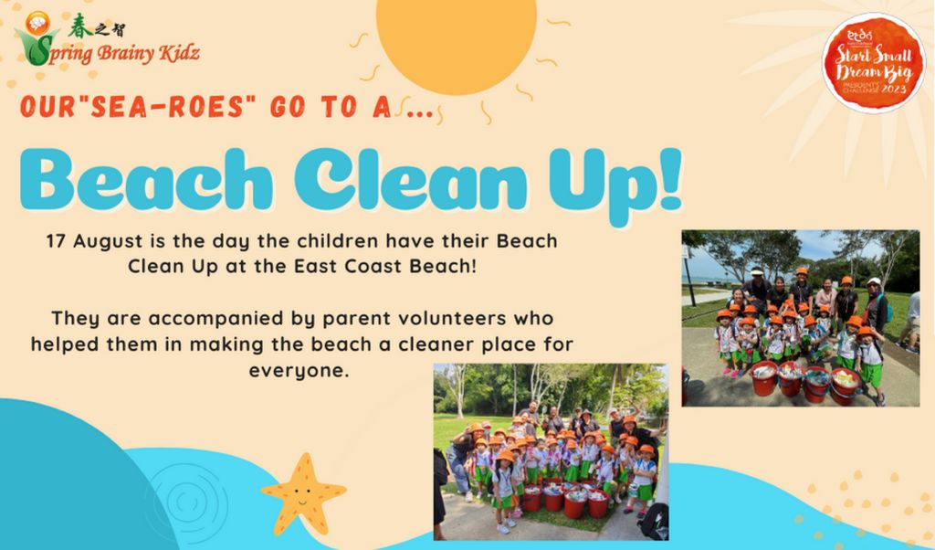 Spring Brainy Kidz Ubi Does Beach Clean Up!