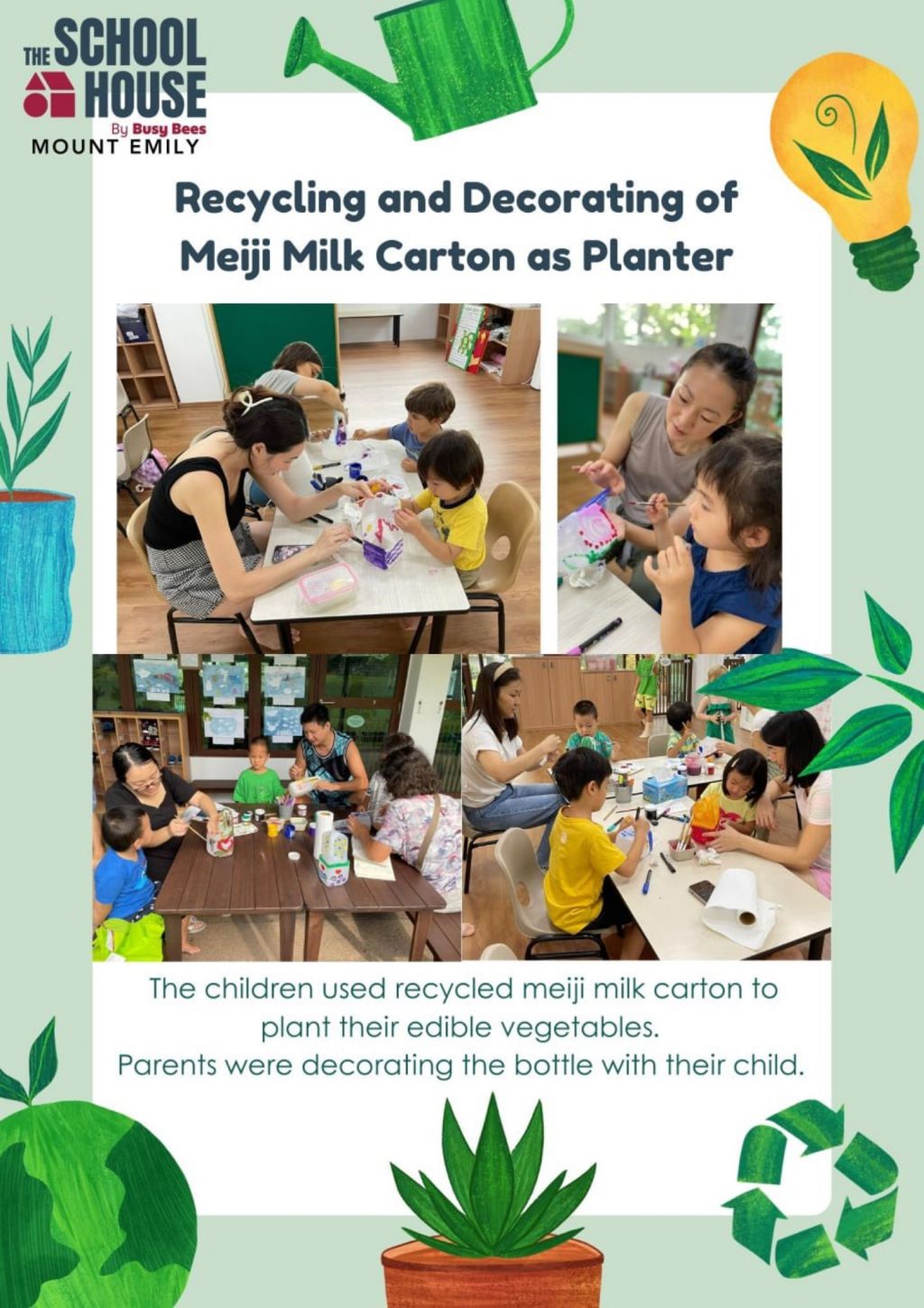 Recycling and Decorating of Meiji Milk Carton as Planter