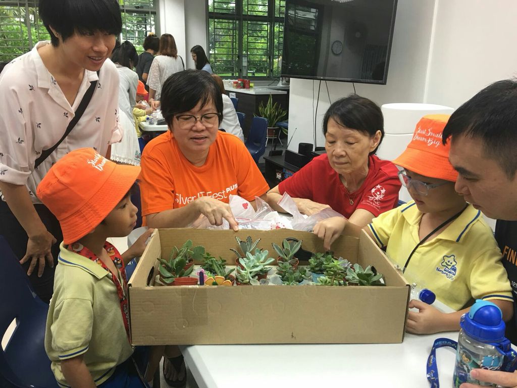 Intergenerational Bonding with the Seniors of MindCare Senior Activity Centre and NurtureStars Punggol through Terrarium Making! — photo 3