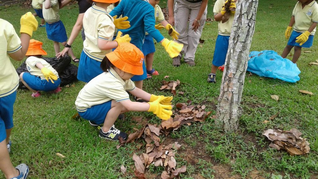 NurtureStars Punggol's Nursery students nurturing Punggol Waterway Park through mulching & weeding! — photo 1