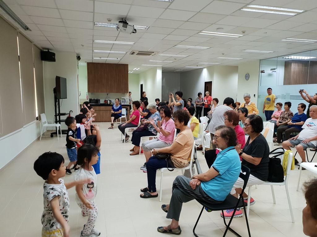 Having fun together with the Elderly at Esthers Seniors Activity Centre
