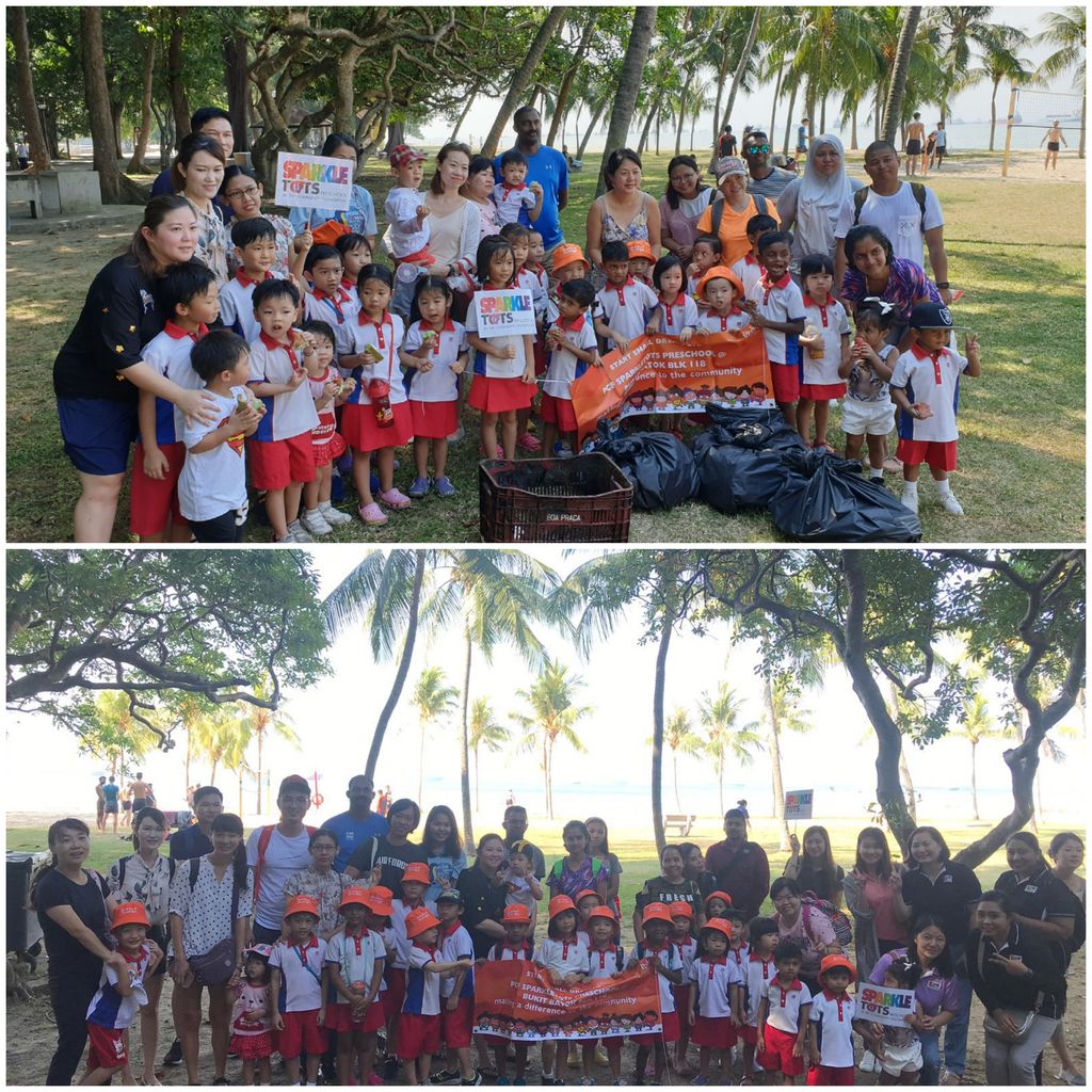 Beach Clean-Up at East Coast Beach by PCF SPARKLETOTS PRESCHOOL @ Bukit Batok 118