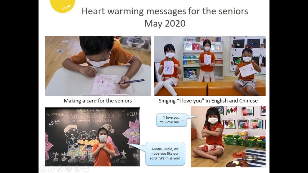 My First Skool at Kampung Admiralty: Heart warming messages for seniors during circuit breaker period