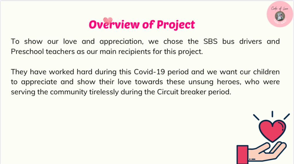 SSDB Project Title: Code Of Love Appreciating Bus drivers and Preschool Teachers — photo 3