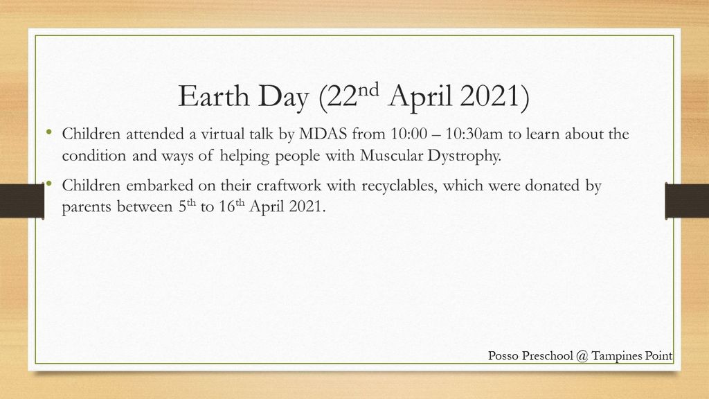 Posso Preschool @ Tampines Point SSDB 2021 (Recyclable Craft Fund Raising for MDAS) — photo 2